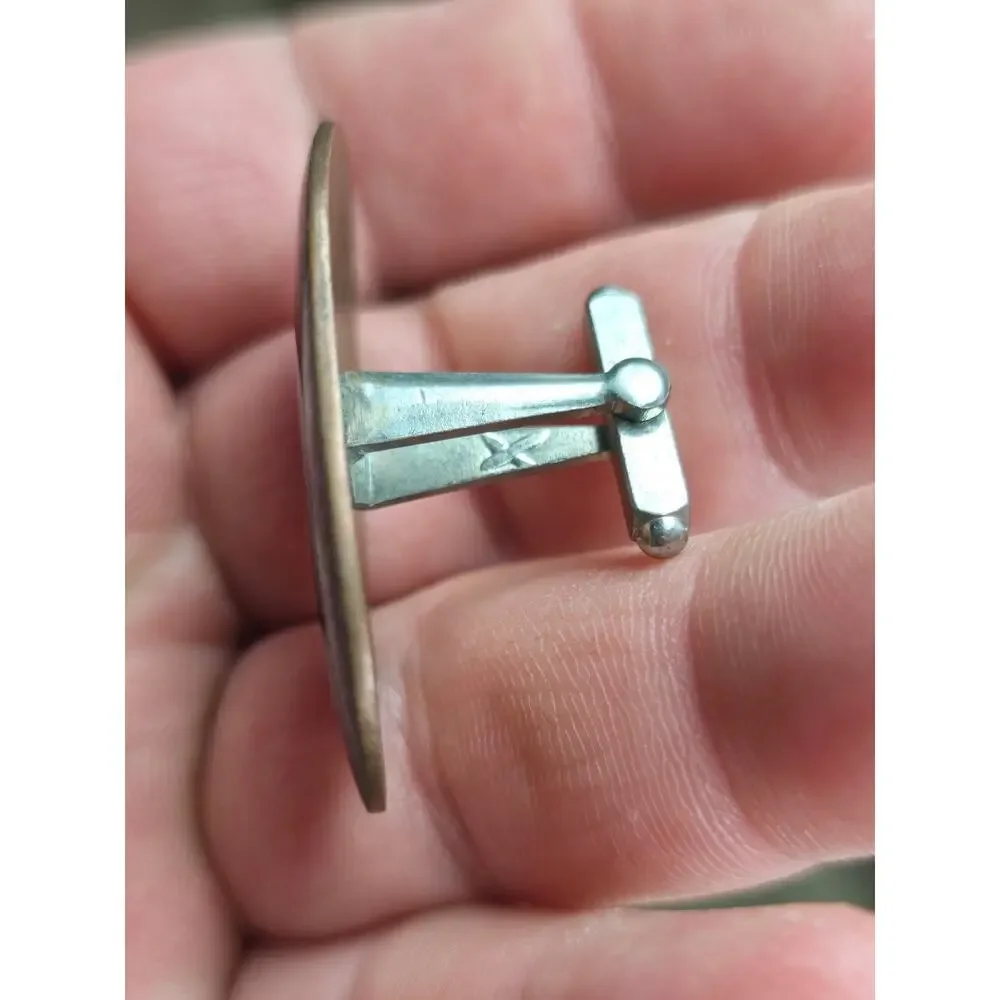 Lot 4 Sets Enamel On Copper Abstract Cufflinks 1960's Signed 